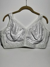 Playtex Wireless Bra 48 DD White 4893 4 Hook Adjustible Straps Cotton/polyester