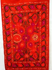 Suzani Bedspread , Cotton Bedcover , Embroidery Festival Gifts , Boho Home Decor