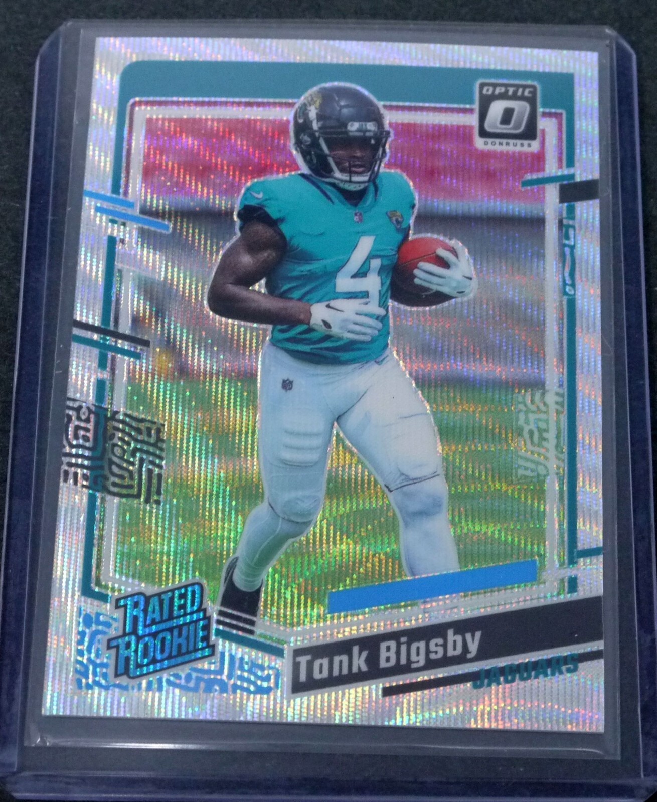 Tank Bigsby 2023 Donruss Optic Silver Wave Prizm RC #252 Jaguars /300