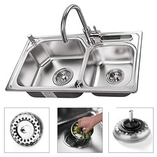 Premium Kitchen Replacement Waste Sink Strainer lug Basin Drain Filter Steel