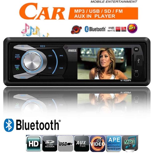 MOSS 3" Bluetooth HD Video Car Stereo Headunit Radio MP3 MP4 USB SD AUX SD