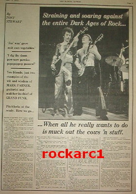 GRAND FUNK dark ages 2 page interview 1975 UK ARTICLE / clipping