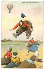 The Flying Dutchman Illustration Comic Postcard