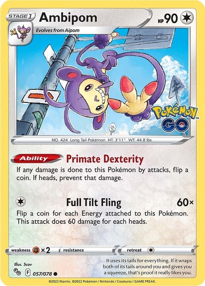 Ambipom 057/078 Pokémon GO - 1 of 1