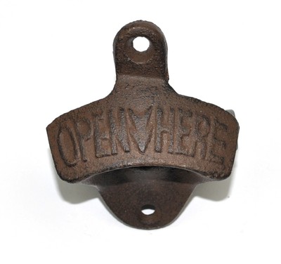 Rost Style OPEN HERE Wand Flaschenöffner Wandmontage Öffner Bottle Opener