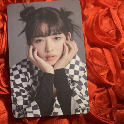 REI IVE Nature Edition Kpop Girl Photo Card Black White Checkers