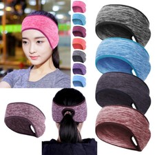 Winter Fleece Warmer Earmuffs Ponytail Headband for Yoga Running Skiing Cycling