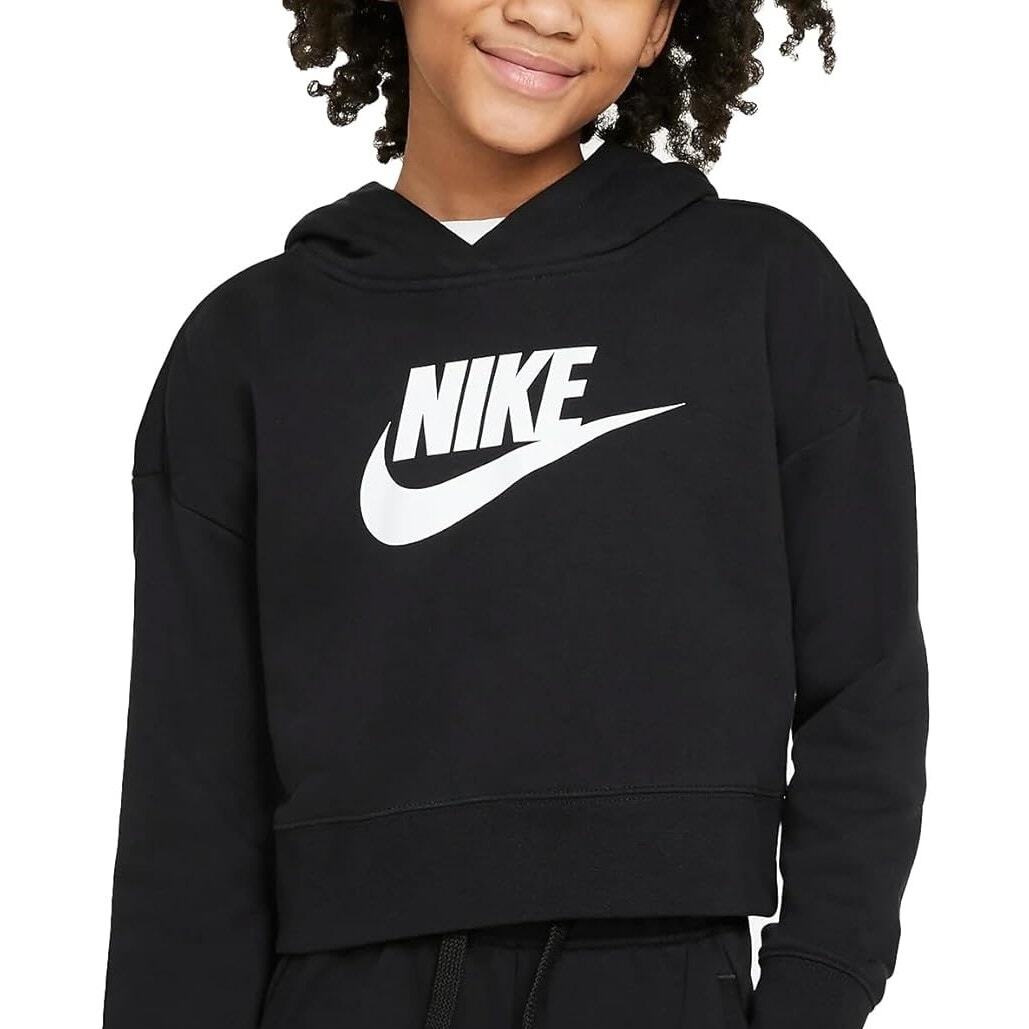 cropped black nike hoodie