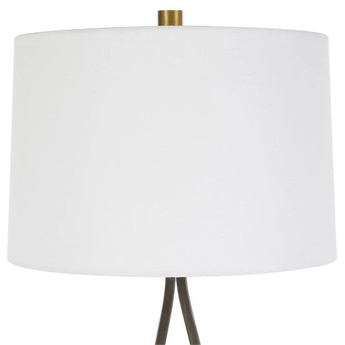 Uttermost Separate Contemporary Iron Metal and Fabric Table Lamp in Black/White - Picture 4 of 7