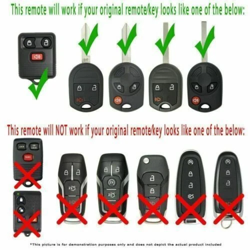 2X Para Ford F150 F250 F350 1998-2005 Focus Mando a distancia Llavero CWTWB1U212, CWTWB1U345 Foto 2 de 4