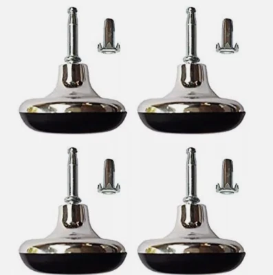 SLOOMY Chrome Feet Leg Gliders Castor For Divan Bed Base Chair Wheels Set of 2/4/6/8