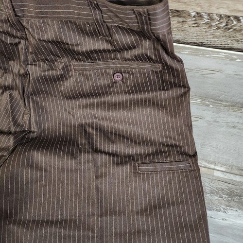 Burnside Men's Brown Pinstriped Chino Shorts Skater Shorts - Size 36 - Picture 7 of 16