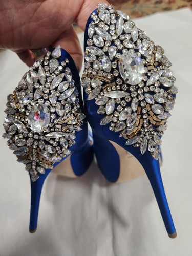 Badgley MischkaWomen's Kiara Peep Toe Satin Platform High-Heel Pumps Size 10 - Picture 6 of 11