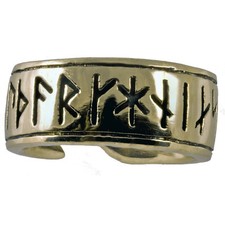 Bronze Wikinger Ring Runen Gr. 52-60 verstellbar Wikingerring Futhark Runenring