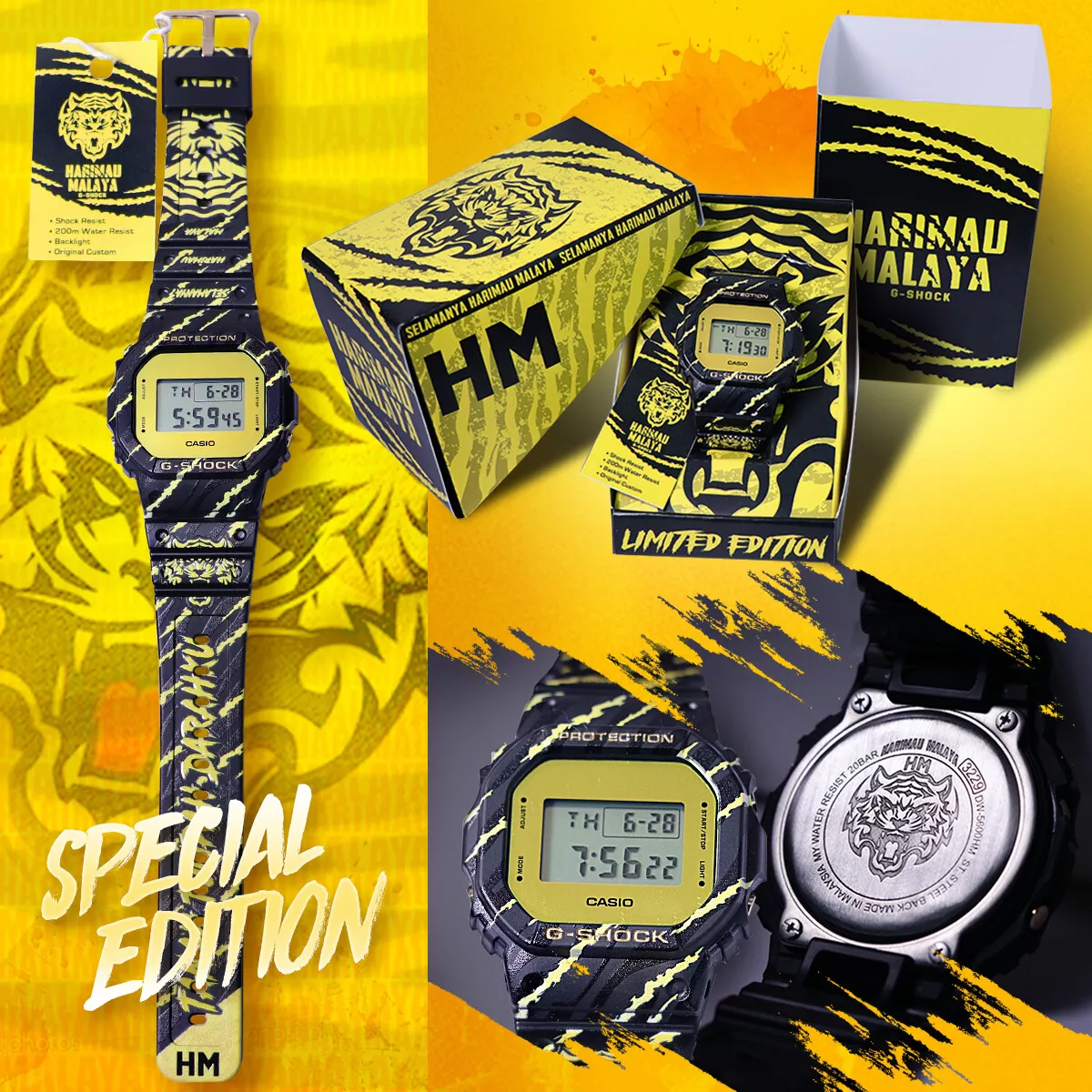 Harimau Malaya G Shock DW 5600 Watch Football Malaysia eBay