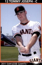 2011 San Jose Giants Grandstand #8 Tommy Joseph Phoenix Arizona AZ Baseball Card