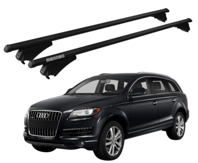 DACHTRÄGER XL FÜR AUDI Q7 (4L) 2005-2015 MENABO SCHWARZ ALUMINIUM RELING