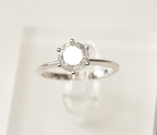 Anello oro bianco e Diamante naturale 1.59ct - Solitario - certificato IGI ๐ - Foto 6 di 17