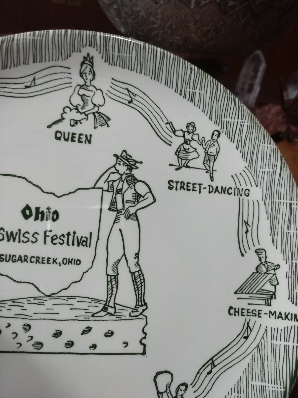 Vintage 1950s Sugarcreek Ohio swiss cheese festival souvenir plate eBay