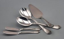 4 Vorleger Otto Kaltenbach 100er Silber OKA Rokoko Salatbesteck Tortenheber(122)