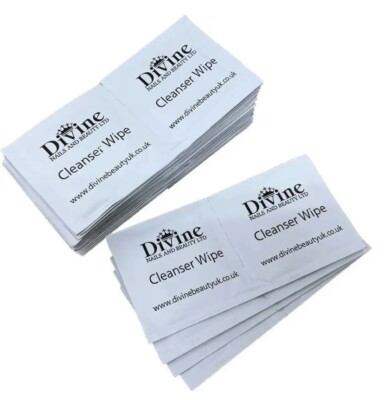 200 Divine Nails UV Gel Cleanser Wipes Prep Wipe Alkohol Gellack Nagelpackung