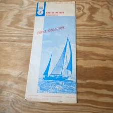 Huge 1972 Boston Harbor Mass Nautical Chart US Dept of Commerce 246-SC 51.5x18.5