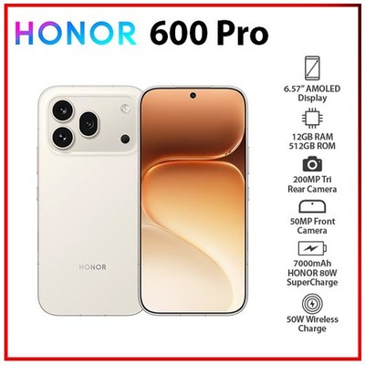 Honor 600 Pro 5G GOLDEN WHITE 12GB+512GB Dual SIM Unlocked Android Mobile Phone
