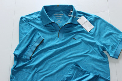 Tommy Bahama Polo Shirt Roger Point Myka Blue ST225685 SS New Medium M