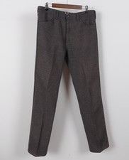 Vintage 80s Wrangler Men's Gray Polyester Pants Made in USA Size 35x34 Slacks