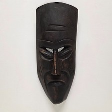 Hand carved African Tribal Mask Tiki Mask 13" Kenya