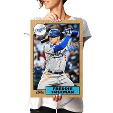 Freddie Freeman LA Dodgers 1987 Baseball Card Poster - 11x17 in.