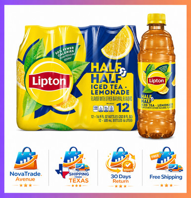 Lipton Half and Half Iced Tea Lemonade 12 Bottles 16.9 oz (500 ML)