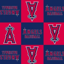 Los Angeles Angels MLB Fleece Fabric - 58" Wide - Sold by The Yard & Bolt
