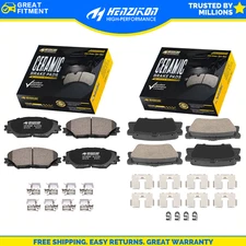 Front Rear Ceramic Brake Pads Kit For 2013 2014 2015 2016 2017 2018 Toyota RAV4