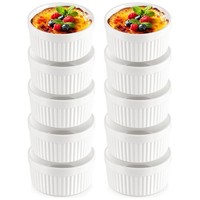 AuflaufföRmchen Soufflé FöRmchen Ramekin SchäLchen 10Er Set Weiß 260Ml Porzellan