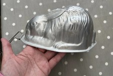 Vintage Retro Swan Brand Aluminium Rabit Jelly Mould With Stand C2