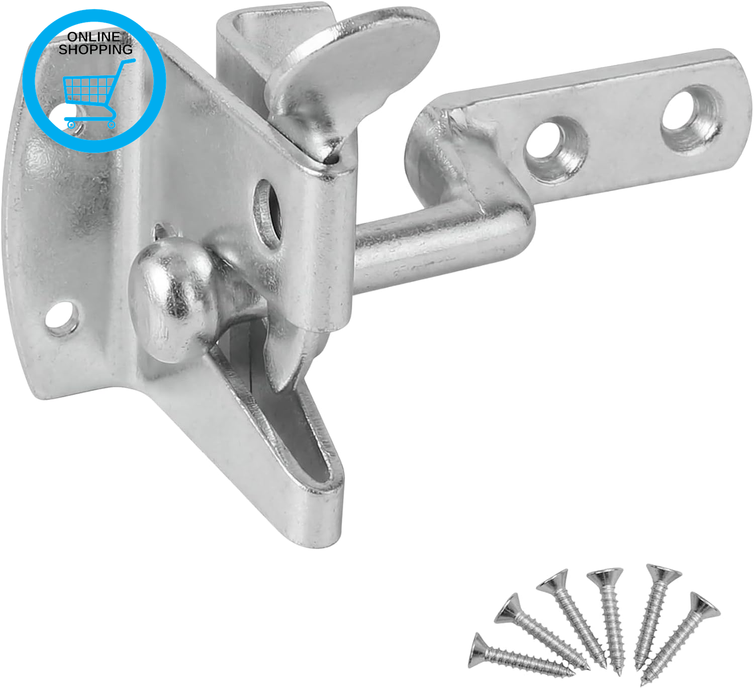 Auto Gate Latch Self Closing Security Hardware Set with Weather Resistant Finish