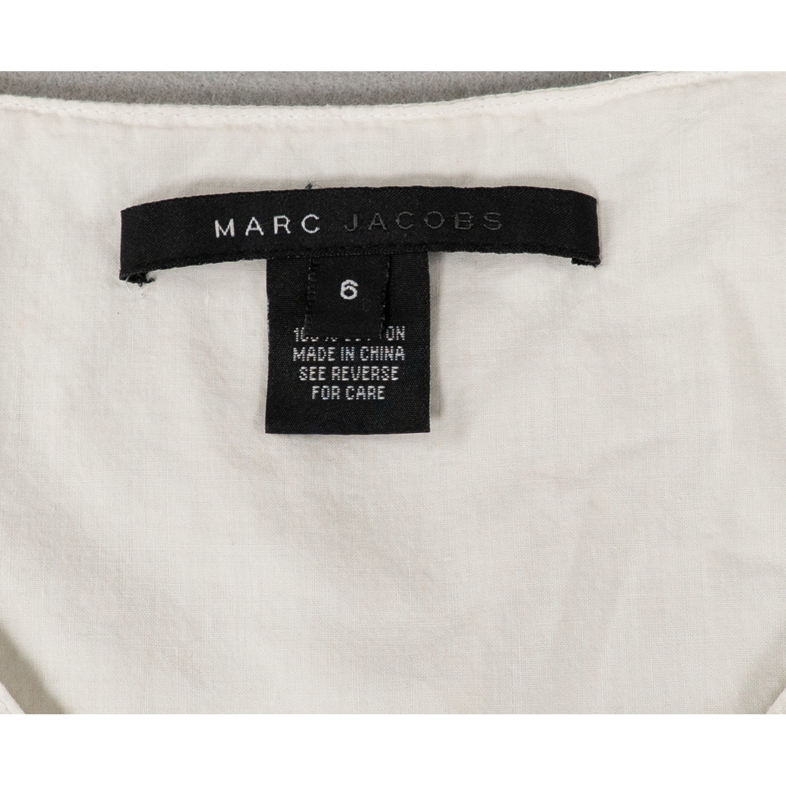 Marc Jacobs White Cotton Cross Stitch Floral Embroidered V-Neck Dress Size 6 image 3