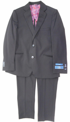 Boys T.O. Navy Blue Jacket & Pants 2PC. Suit Husky Sizes 8 - 20