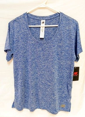 Womens New Balance Blue Athletic Top Size MED Scoop Neck New w/Tags Polyester