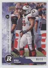 2018 Upper Deck CFL Purple 6/15 Alex Mateas #10 0ka5