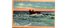 Tichnor Maritime Postcard: Fishing Boat Wave North Atlantic 1907- Era *Ocean*