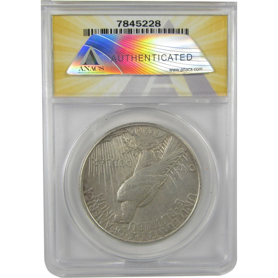 1921 High Relief Peace Dollar AU 55 Details ANACS Silver SKU:I21390 - Image 2 of 4