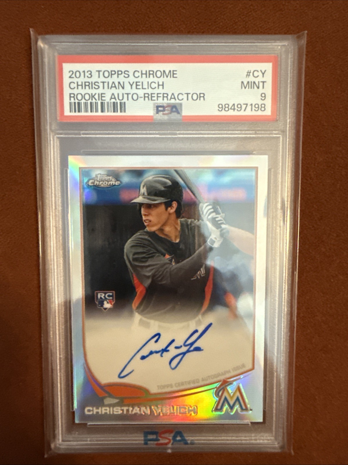 2013 Topps Chrome - Christian Yelich #CY Rookie Autographs Refractor /499 (RC)