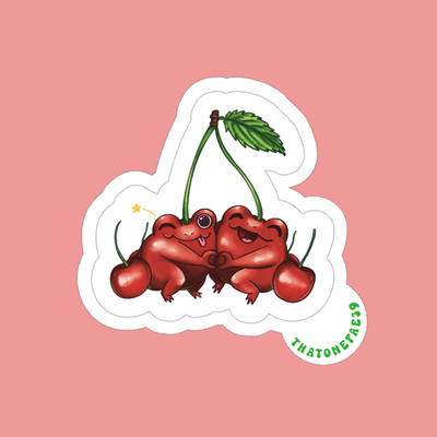 Colorful Waterproof Fruity Frog Stickers for Water Bottles and Laptops