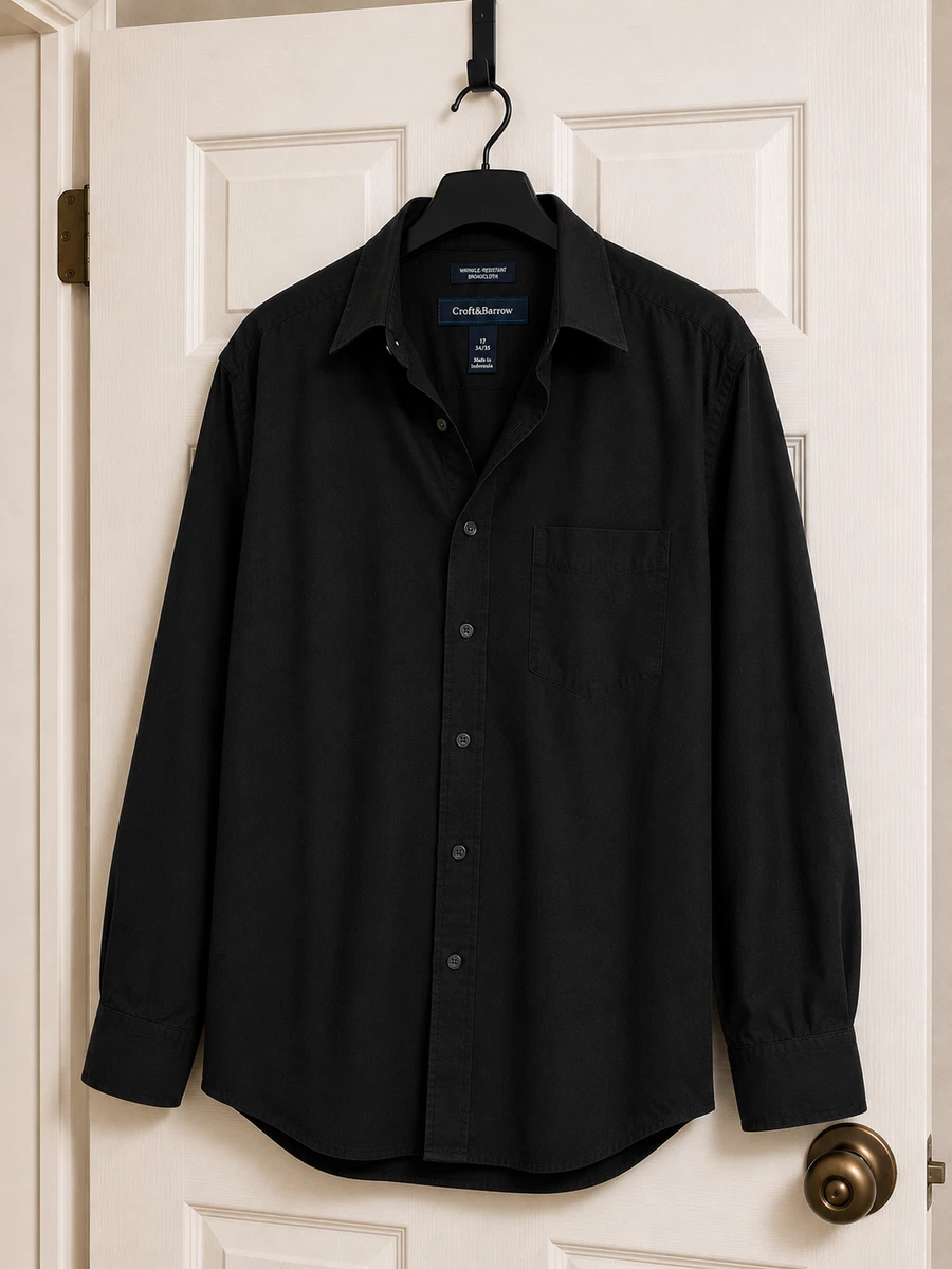 croft and barrow classic fit dress shirt & Black Shirts for Men for sale Ribbed Cropped Cardigan (Size):M