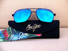  NEW MAUI JIM MANO Dark Navy  Blue Hawaii Polarized Sunglasses  B877-03