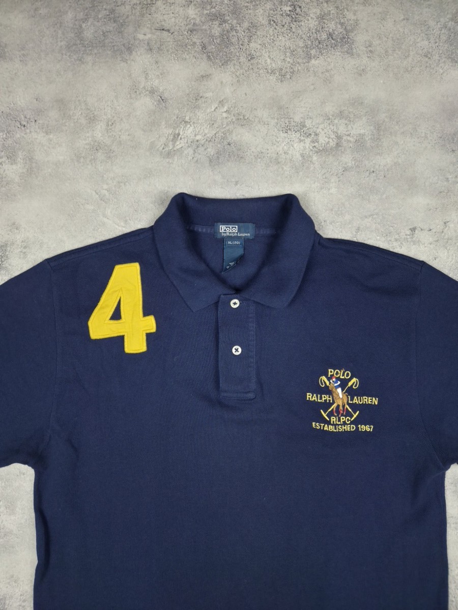 Vintage Polo Ralph Lauren Polo Shirt Men's RL #4 Big Logo Classic