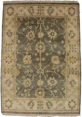 4x6 Hand-Knotted Vintage Oushak Oriental Rug Muted Floral Design Home Decor