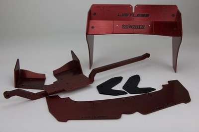 STP1136R ARRMA LIMITLESS SPLITTER/SIDE SKIRTS/ADJUSTABLE WING (FULL KIT) RED